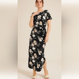 Floral Black  Maxi Dress Size L